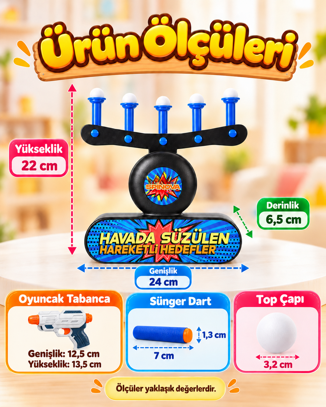 Havada Süzülen Hedef Vurma Oyunu - 2 Tabancalı Sünger Dart Seti